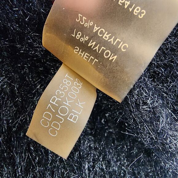 Calvin Klein Cardigan Sweater Women XL Black Fuzzy Open Front Long Sleeve Career - Picture 10 of 10